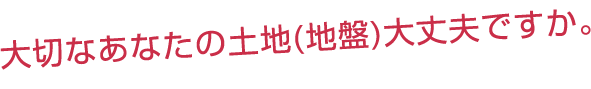 大切なあなたの土地(地盤)大丈夫ですか。